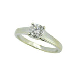 14k White Gold Genuine Natural Diamond Solitaire Engagement Ring .47ct (#J3265)