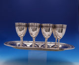 Wedgwood by International Sterling Silver Water Goblet Set 8pc with Tray (#7678)