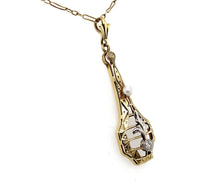 14k Yellow Gold Art Deco Diamond Lavaliere by Hagerstrom (#J5409)