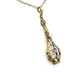 14k Yellow Gold Art Deco Diamond Lavaliere by Hagerstrom (#J5409)