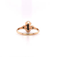 10k Rose Gold Victorian Turquoise / Glass and Seed Pearl Ring Jewelry (#J5620)