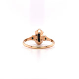 10k Rose Gold Victorian Turquoise / Glass and Seed Pearl Ring Jewelry (#J5620)