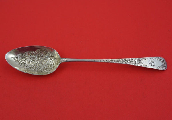 English Georgian Sterling Silver Serving Spoon 9" Chased c. 1788