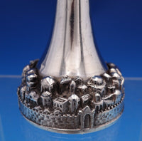 Judaica Silverplate Seder Cup w/ 3-D Walled City on Base 6 1/4" x 2 5/8" (#8082)