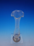 Gadroon by Crown Sterling Silver Vase w/Etched Glass 10 1/2" Vintage (#3627)