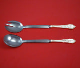 Rose Point by Wallace Sterling Silver Salad Serving Set Modern Custom 10 1/2"