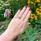14k Yellow Gold 1.31 Carat Genuine Natural Aquamarine and Diamond Ring (#J6930)