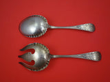 Louvre by Wood and Hughes Sterling Silver Salad Serving Set brite-cut  9"