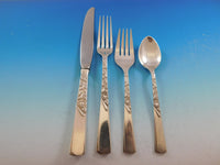Rose Motif by Stieff Sterling Silver Flatware Set for 8 Service 45 pieces