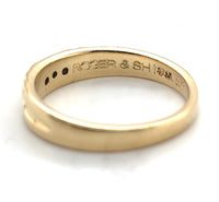 14k Yellow Gold Wedding Band Ring with Three Genuine Natural Diamonds (#J7288)
