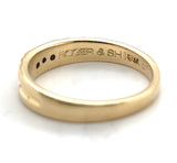 14k Yellow Gold Wedding Band Ring with Three Genuine Natural Diamonds (#J7288)