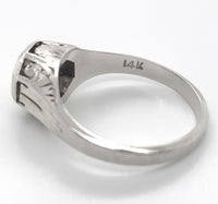 14k Gold Art Deco 1/4ct Genuine Natural Diamond Ring Size 7 Hand Engraved #J6899