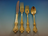 Debussy by Towle Sterling Silver Flatware Service 12 Set Vermeil Gold 48 Pieces