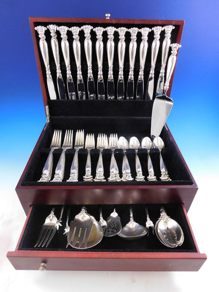 Romance of the Sea Wallace Sterling Silver Flatware Set Shell Motif Dinner 59 Pc