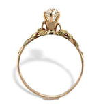 Victorian 14k Yellow Gold .60ct Genuine Natural Diamond Ring GIA Report (#J7498)