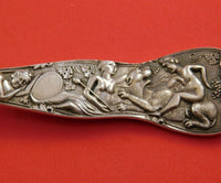 Bacchanalian English Sterling Silver Berry Spoon Ovoid w/ Fruit London 1872 9"