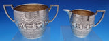 Zodiac English Sterling Silver Coffee Set 4pc includes Kettle on stand (#7881)