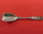 Bacchanalian English Sterling Silver Berry Spoon Ovoid w/ Fruit London 1872 9"