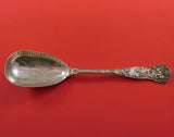 Bacchanalian English Sterling Silver Berry Spoon Ovoid w/ Fruit London 1872 9"