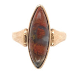 Antique 9k Rosey Yellow Gold Genuine Natural Agate Ring Size 5.25 (#J7270)