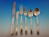 Sweetheart Rose by Lunt Sterling Silver Flatware Set for 12 Service 79 pieces