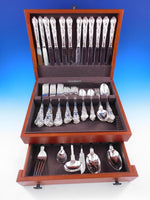 Queens by Wallace Sterling Silver Dinner Size Flatware Set 12 Service 66 pieces