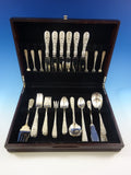 Rose by Stieff Repousse Sterling Silver Flatware Set Service 52 Pieces