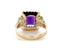 12k Rose Gold 2.86ct Genuine Natural Amethyst Ring Jewelry Modernist (#J5848)