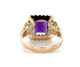 12k Rose Gold 2.86ct Genuine Natural Amethyst Ring Jewelry Modernist (#J5848)