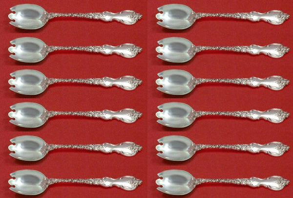 Du Barry by International Sterling Silver Ice Cream Dess. Fork Custom Set 12pc
