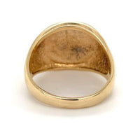 10k Yellow Gold Men's Blank Signet RIng with Brushed Finish Size 7.5 (#J6639)