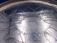 Whiting Sterling Silver Salver Tray with Large Acid Etched Crab In Net 989 #0134