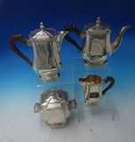 Charles Tirbour Orfevre French .800 Silver Tea Set 4pc with Wood Handles (#5520)