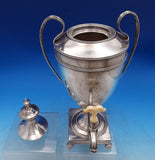 Sterling Silver Samovar w/ Square Pedestal Base Beaded Border Ball Feet (#7392)