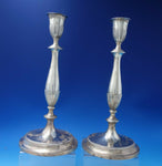 Gadroon by QR Sterling Silver Candlestick Pair 12" Tall Vintage #2538 (#6115)