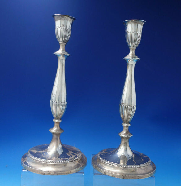 Gadroon by QR Sterling Silver Candlestick Pair 12" Tall Vintage #2538 (#6115)