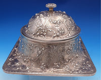 Louis XV Sterling Silver Powder Puff Vanity Base Cupids c1890 Rare Huge (#8376)