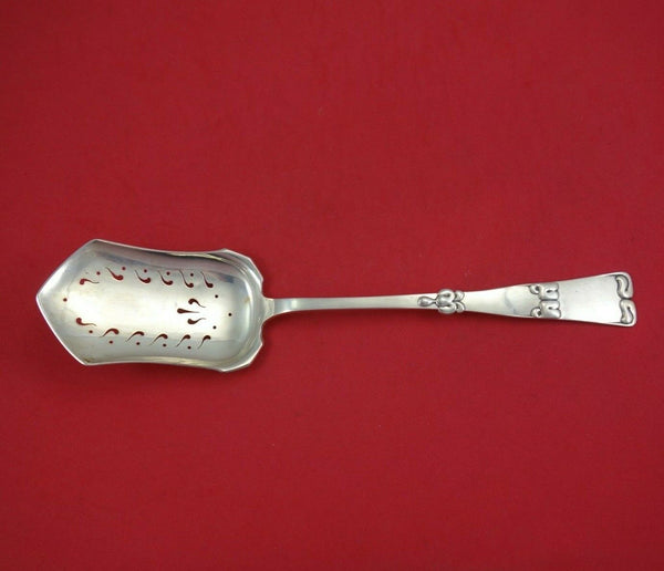 L. Hahn Sterling Silver Strawberry Spoon Pierced Circa 1913 11" Serving