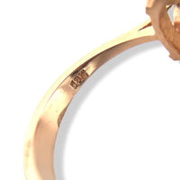 18k Ring with Large Oval Genuine Natural Smoky Quartz Size 6.75 (#J6606)