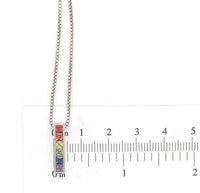 14k Gold Princess Cut Genuine Natural Rainbow Sapphire Pendant w/ Chain (#J6679)