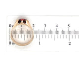 10k Rose Gold 1.71ct Genuine Natural Garnet Men's Ring Belcher Size 7.25 #J7212