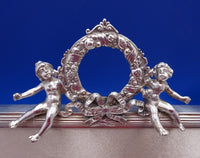 German .800 Silver Picture Frame with Wreath and Cherubs 17 1/2" x 12" (#6986)