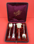 Renaissance by Christofle/Cardeilhac Sterling Dessert Set 4-pc fitted box GW 5"