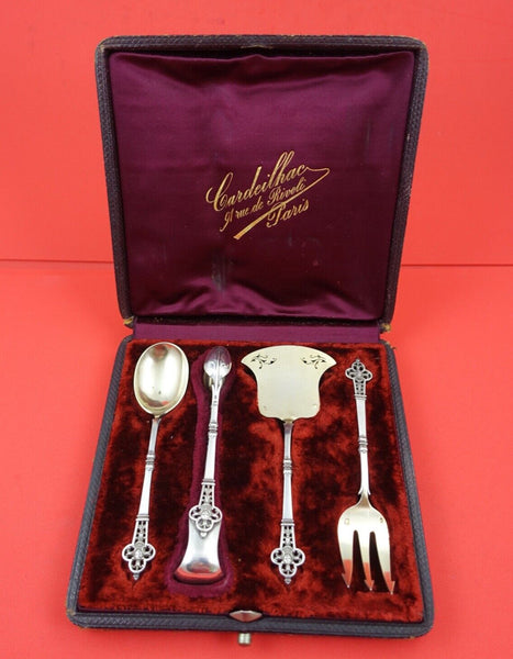 Renaissance by Christofle/Cardeilhac Sterling Dessert Set 4-pc fitted box GW 5"