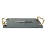 Michael Aram Anemone Large Black Marble Cheese Board with Knife - 175034