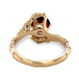 14k Yellow Gold 2.20 Carat Round Red Garnet Bamboo Setting Size 7. 25 (#J7407)