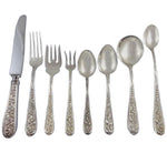 Corsage by Stieff Sterling Silver Floral Iris Flatware Set 8 Service 69 Pieces