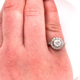 14k Gold Antique 1.15 Carat Genuine Natural Diamond Halo Ring (#J5634)