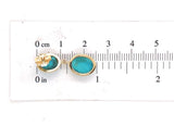 14k Gold Genuine Natural Kingman Turquoise Stud Dangle Earrings 7.39cttw #J6703