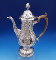 Irish Dublin 1775 Sterling Silver Coffee Pot Swans Birds Swags (#8390)